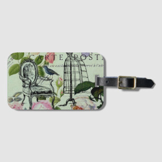 Etiqueta Para Maletas mint modern vintage french rose butterfly paris