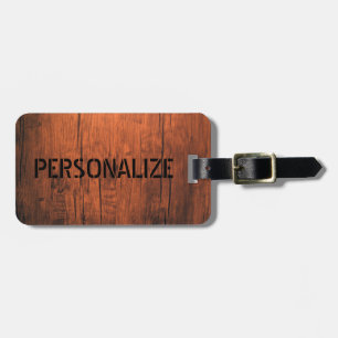Etiqueta Para Maletas Mirada de madera personalizada