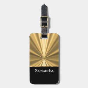 Etiqueta Para Maletas Mirada y negro personalizados del oro