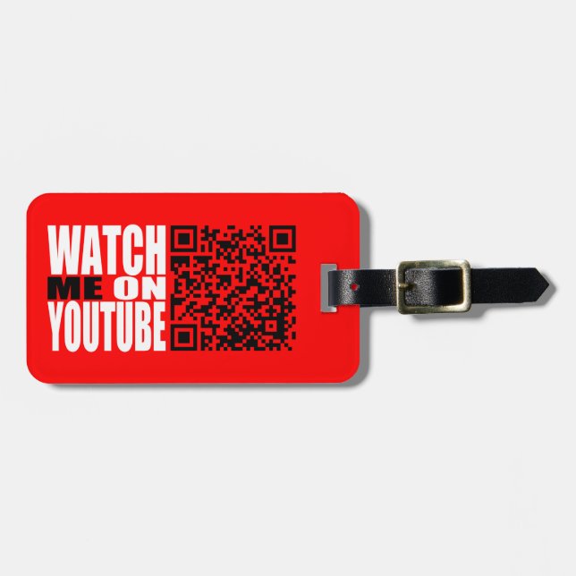 Etiqueta Para Maletas Míreme en YouTube (moderno) (Frente Horizontal)