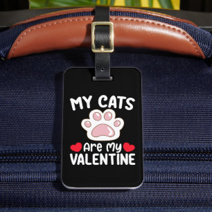 Etiqueta Para Maletas Mis Gatos Son Amantes De Mascotas Graciosos De San
