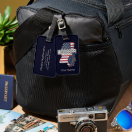 Etiqueta Para Maletas Mississippi State United States Map Vintage USA