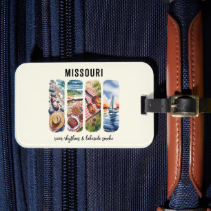 Etiqueta Para Maletas Missouri - Ritmos fluviales y humo cerca del lago