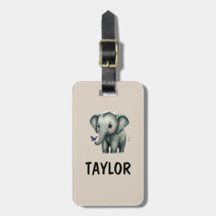 Etiqueta Para Maletas Mochila Bolsa Personalizada Colorida de Elefante