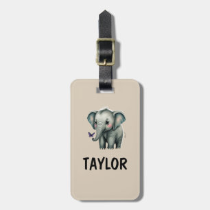 Etiqueta Para Maletas Mochila Colorida Personalizada de Elefante