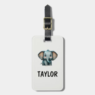 Etiqueta Para Maletas Mochila Colorida Personalizada de Elefante