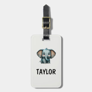 Etiqueta Para Maletas Mochila Colorida Personalizada de Elefante
