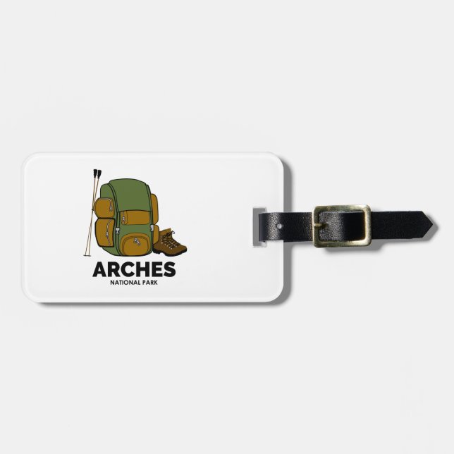 Etiqueta Para Maletas Mochila del Parque Nacional Arches (Frente Horizontal)