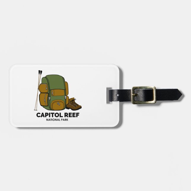 Etiqueta Para Maletas Mochila del Parque Nacional Capitol Reef (Frente Horizontal)