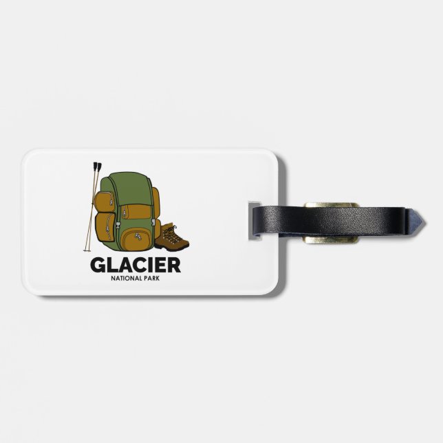 Etiqueta Para Maletas Mochila del Parque Nacional Glaciar (Atrás Horizontal)