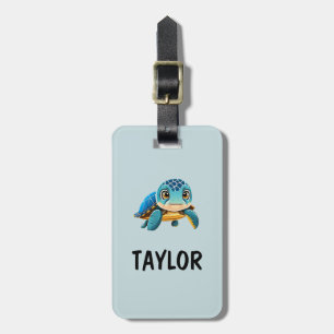 Etiqueta Para Maletas Mochila Personalizada Colorida Tortuga Linda