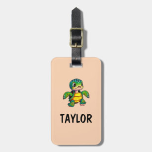 Etiqueta Para Maletas Mochila Personalizada Colorida Tortuga Linda
