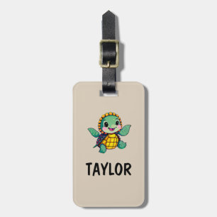 Etiqueta Para Maletas Mochila Personalizada Colorida Tortuga Linda Mochi
