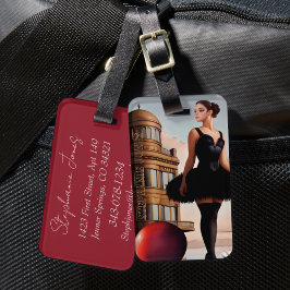 Etiqueta Para Maletas Mochila Steampunk Watercolor Ballerina