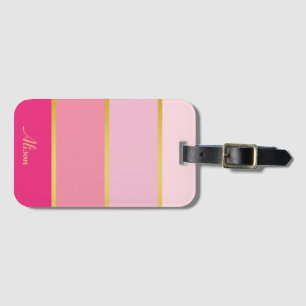 Etiqueta Para Maletas Moda Bandas de color rosa moderno