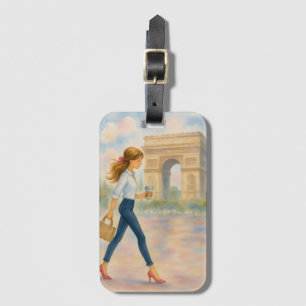 Etiqueta Para Maletas Moda Chica de París por Arc de Triomphe