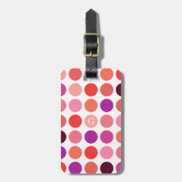 Etiqueta Para Maletas Moda colorido dots de polka patrón monograma