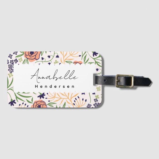 Etiqueta Para Maletas Moda elegante (Anverso horizontal)