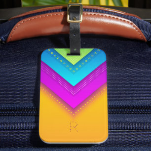 Etiqueta Para Maletas Moda geométrica moderna de monograma boho