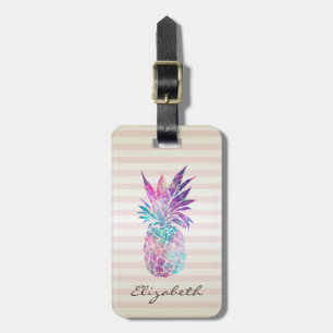 Etiqueta Para Maletas Moda Girly Pineapple ,Stripes - Personalizado