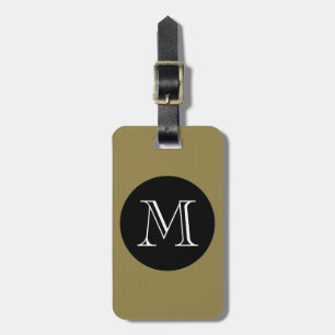 ETIQUETA PARA MALETAS MODA LUGGAGE/BAG TAG_47 GOLD/BLACK/MONOGRAM