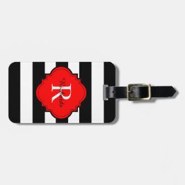ETIQUETA PARA MALETAS MODA LUGGAGE/BAG TAG_MODERN 01 RED/BLACK/WHITE