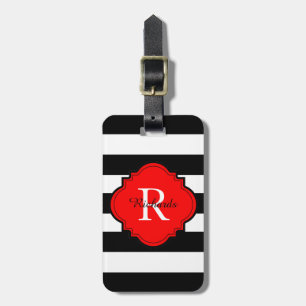 ETIQUETA PARA MALETAS MODA LUGGAGE/BAG TAG_MODERN 01 RED/BLACK/WHITE