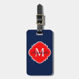 ETIQUETA PARA MALETAS MODA LUGGAGE/BAG TAG_MODERN 01 RED/NAVY/WHITE