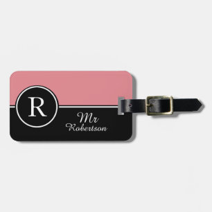 Etiqueta Para Maletas MODA LUGGAGE/BAG TAG_MODERN "Sr." PINK/BLACK