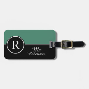 Etiqueta Para Maletas MODA LUGGAGE/BAG TAG_MODERN "Sr." TEAL/BLACK
