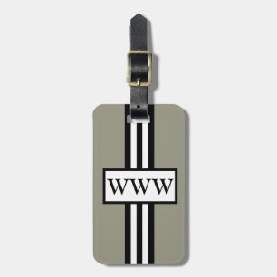 ETIQUETA PARA MALETAS MODA LUGGAGE/GIFT TAG_607 TAUPE/WHITE/BLACK