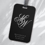 Etiqueta Para Maletas Moda Monograma Newlyweds<br><div class="desc">De nuestra elegante colección de Bodas de Monograma</div>