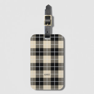 Etiqueta Para Maletas Moda Monograma Thompson Camel Plaid Pattern