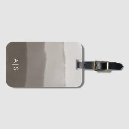 Etiqueta Para Maletas Moda Monogramada acuarela Davy Gray Ombre