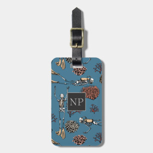 Etiqueta Para Maletas Moda Ocean Scuba Diver & Coral