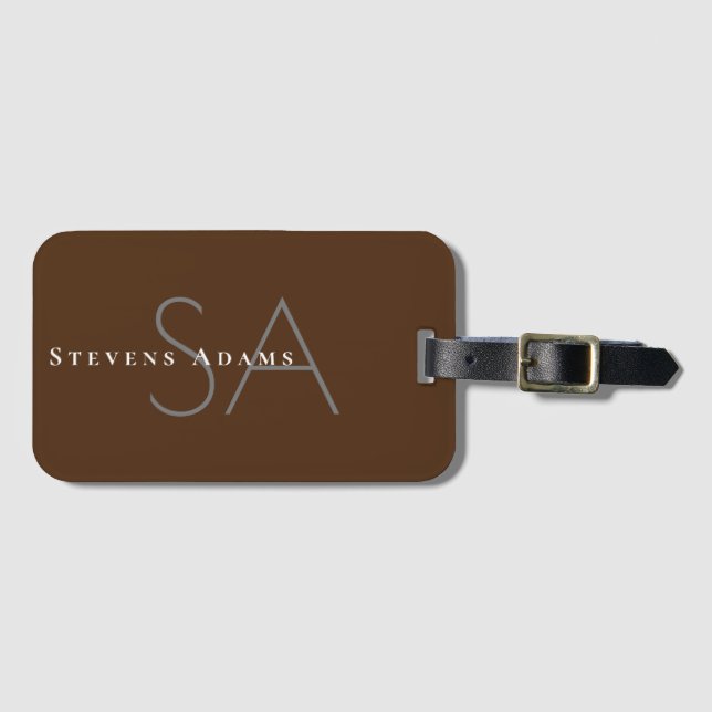 Etiqueta Para Maletas Moda Profesional Brown Monogramado (Anverso horizontal)