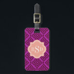 Etiqueta Para Maletas Moda púrpura giratoria griega patrones de clave mo<br><div class="desc">Moda de diseño elegante y elegante, con un diseño de diseño abstracto geométrico burdeos y púrpura de clave griega, el bonito diseño geométrico abstracto de clave griega moderna y contemporáneo en violeta y borgoña le confiere a este diseño atrevido y limpio un aspecto contemporáneo y clásico. regalos únicos de Guay...</div>