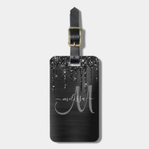 Moda Purpurina de goteo negro Pincel Monograma Met