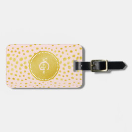 Etiqueta Para Maletas Moda purpurina de imitación de oro rosa chita mono