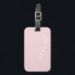 Etiqueta Para Maletas Moda simple Nombre de guión manuscrito Personaliza<br><div class="desc">Moda simple Nombre manuscrito Nombre de guión Personalizado rosa Etiqueta de equipaje</div>