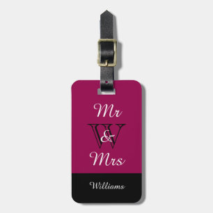 Etiqueta Para Maletas MODA TAG_"Mr & Mrs." RASBERRY/BLACK/WHITE