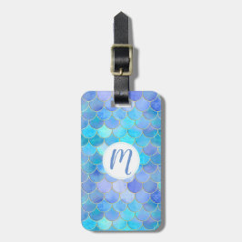 Etiqueta Para Maletas Modelo Aqua Pearlescent & Gold Mermaid
