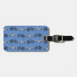 Etiqueta Para Maletas Modelo azul retro de la bicicleta