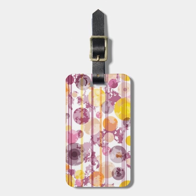 Etiqueta Para Maletas Modelo blanco rayado manchado (Frente Vertical)