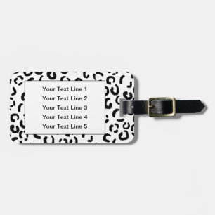 Etiqueta Para Maletas Modelo blanco y negro del estampado leopardo
