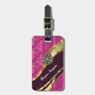 Etiqueta Para Maletas Modelo bonito personalizado rosa fucsia del