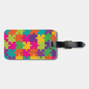 Etiqueta Para Maletas Modelo colorido del rompecabezas