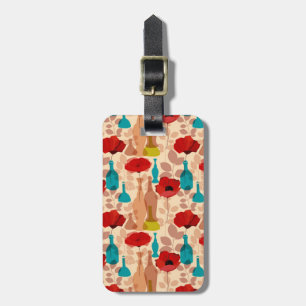 Etiqueta Para Maletas Modelo de las flores, de los floreros y de las