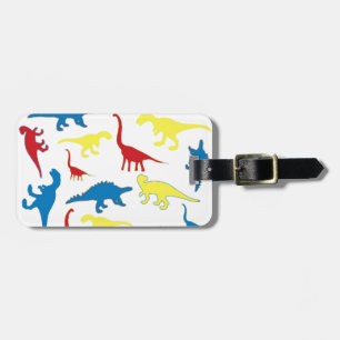 Etiqueta Para Maletas Modelo de los dinosaurios del color primario