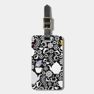 Etiqueta Para Maletas Modelo de los pájaros y de las tazas